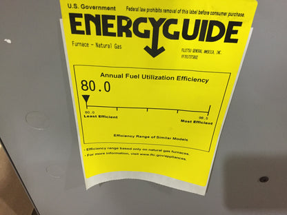 70000 BTU SINGLE-STAGE UPFLOW/HORIZONTAL ECM MULTI SPEED GAS FURNACE 80% AFUE 115/60/1 CFM: 1489