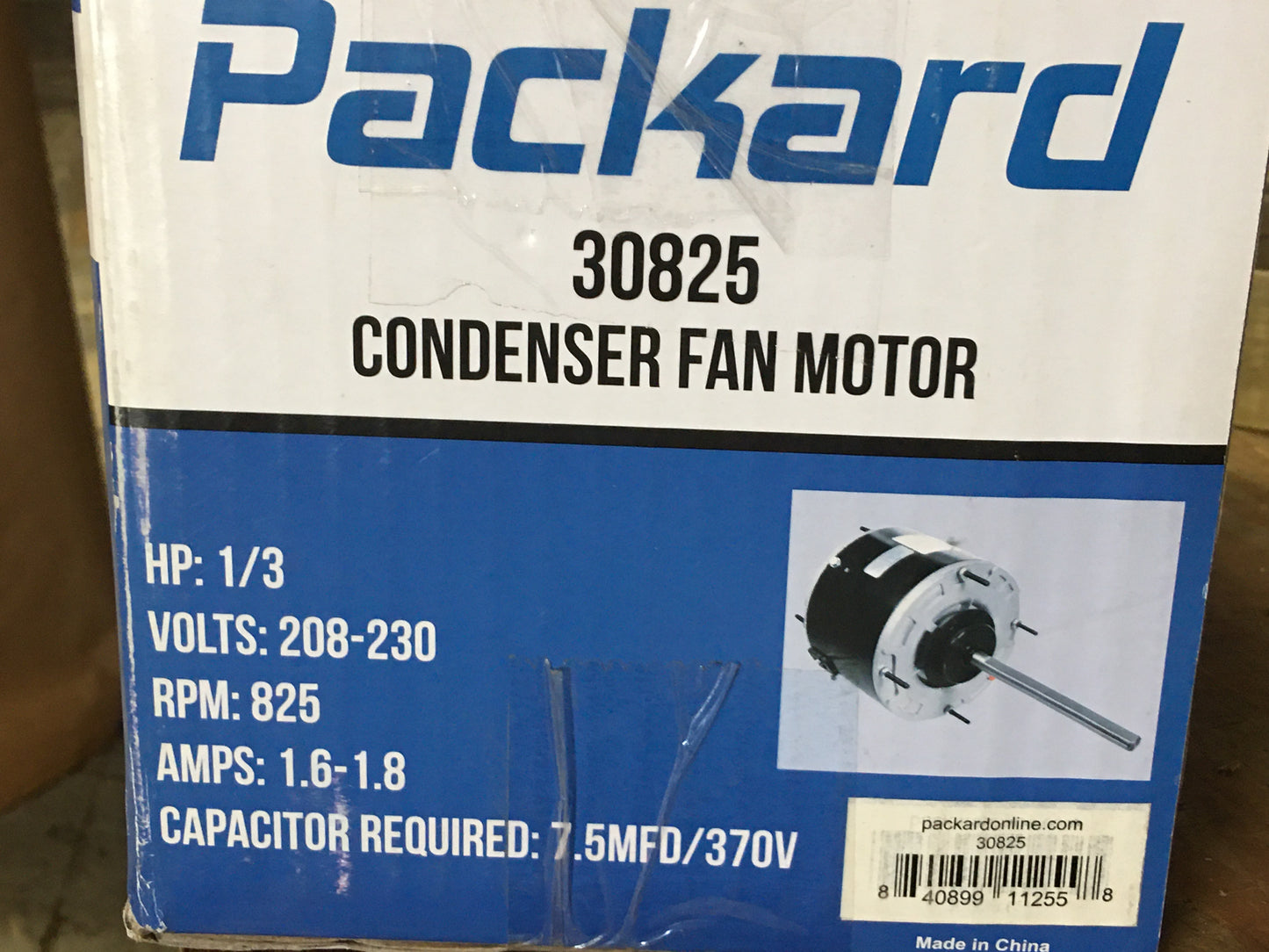 1/3HP CONDENSER FAN MOTOR, 208-230/60/1 RPM:825/1-SPEED