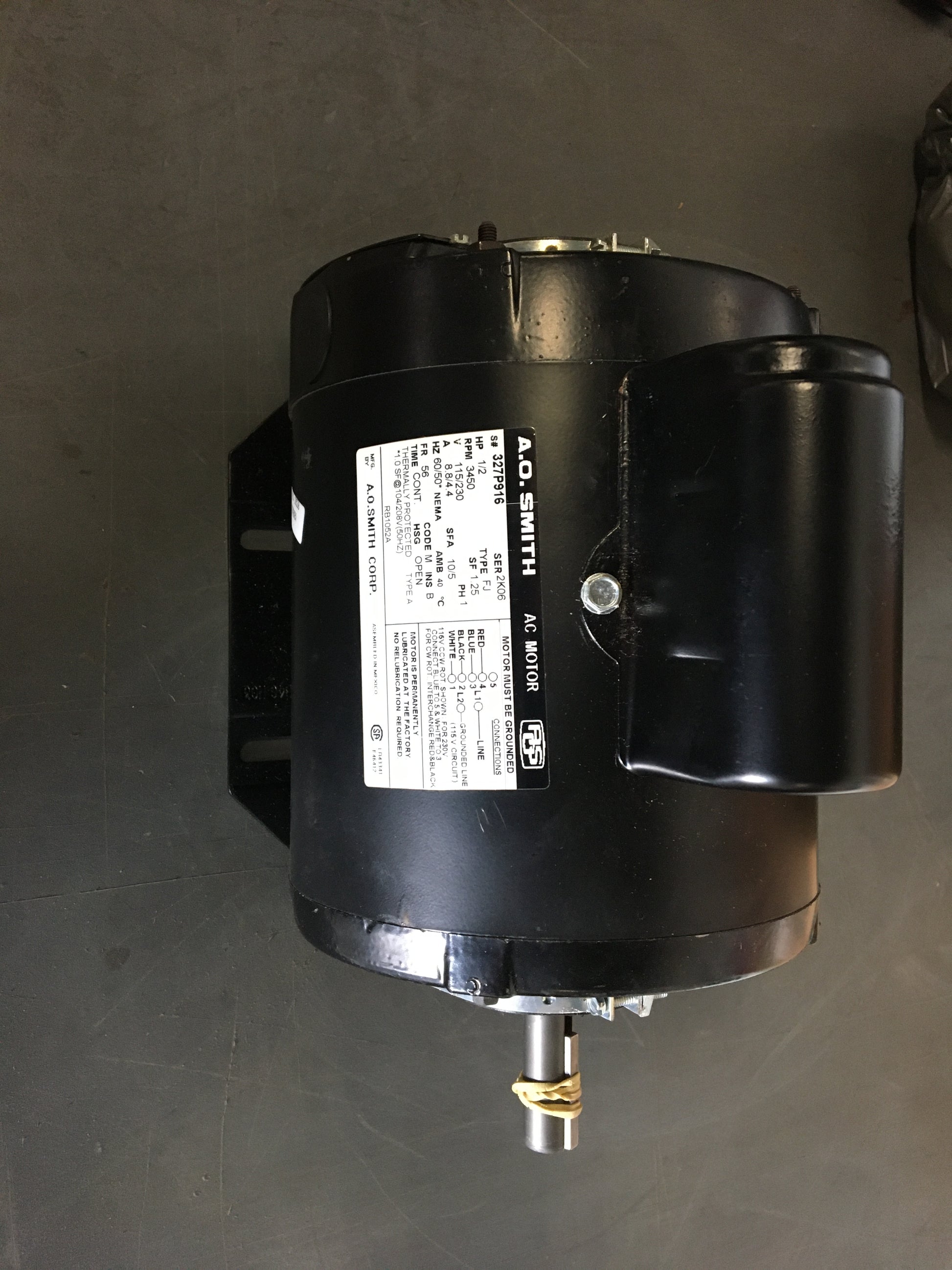 1/2 HP MOTOR 115-230/50-60/1 3450 RPM 