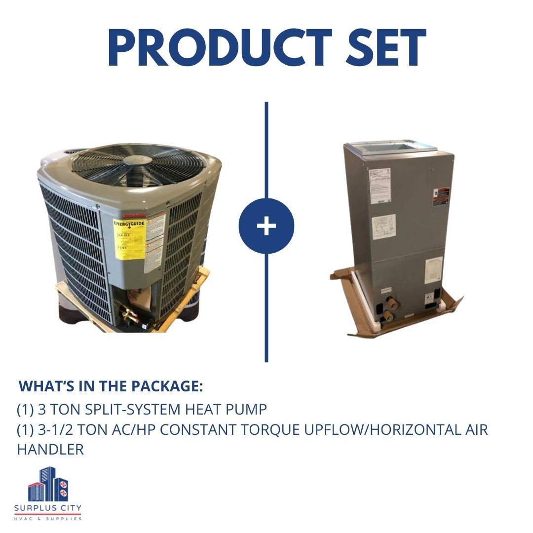 3 TON 15 SEER HEAT PUMP AND 3.5 TON AIR HANDLER, 208-230/60/1