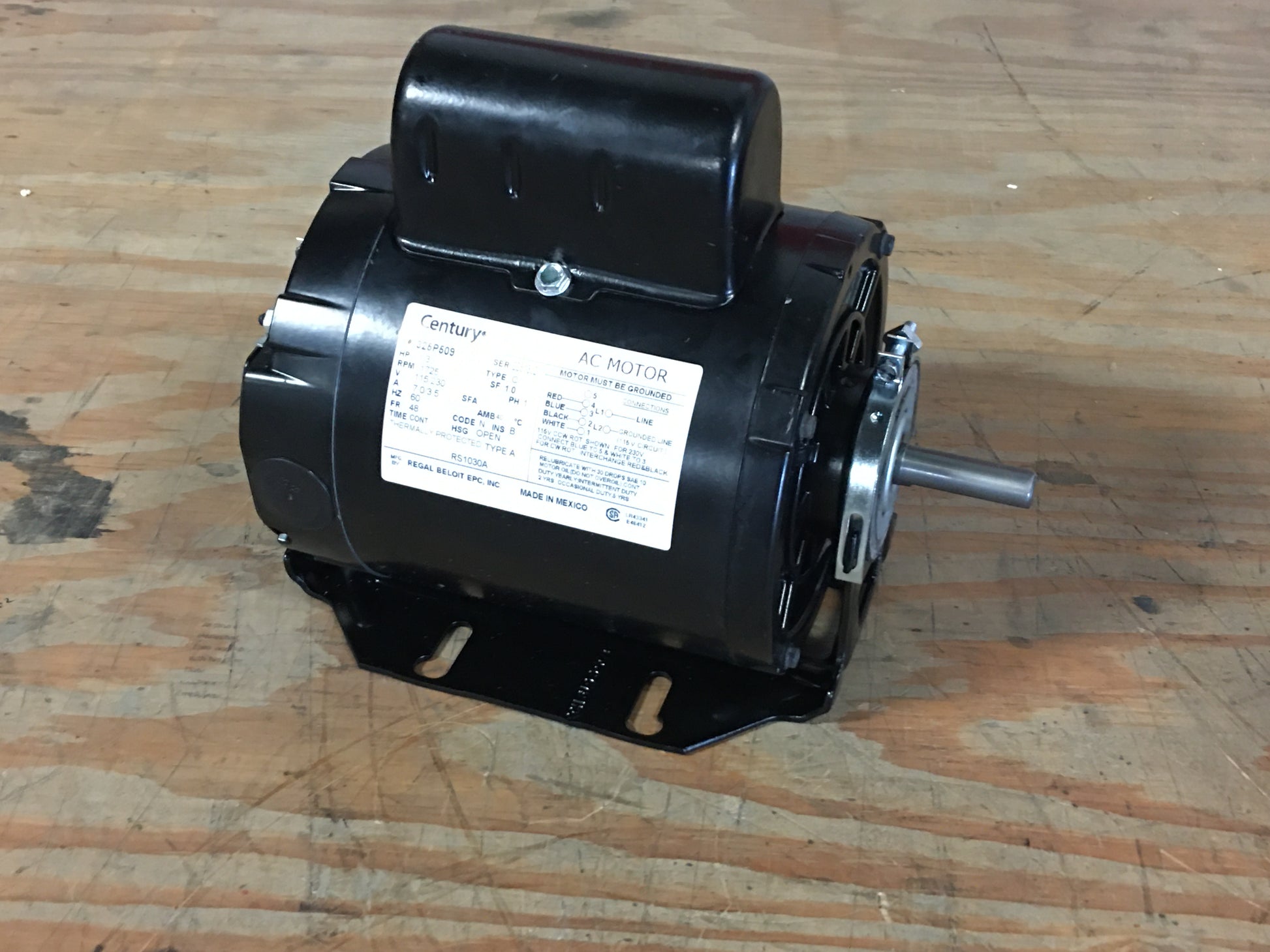 1/3 HP ELECTRIC MOTOR 115-230/60/1 1725RPM