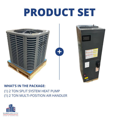 2 TON 14 SEER HEAT PUMP AND 2 TON AIR HANDLER, 208-230/60/1