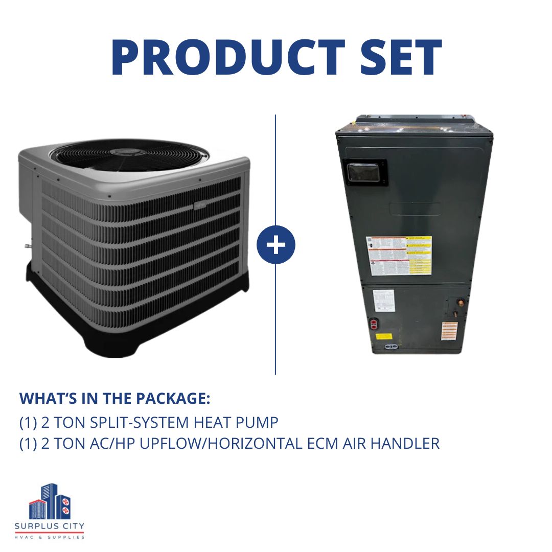 2 TON 15 SEER HEAT PUMP AND 2 TON AIR HANDLER, 208-230/60/1