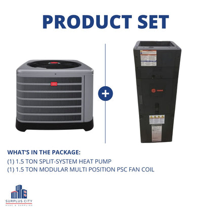 1.5 TON 14 SEER HEAT PUMP AND 1.5 TON AIR HANDLER, 208-230/60/1