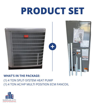 4 TON 15 SEER HEAT PUMP AND 4 TON AIR HANDLER, 208-230/60/1