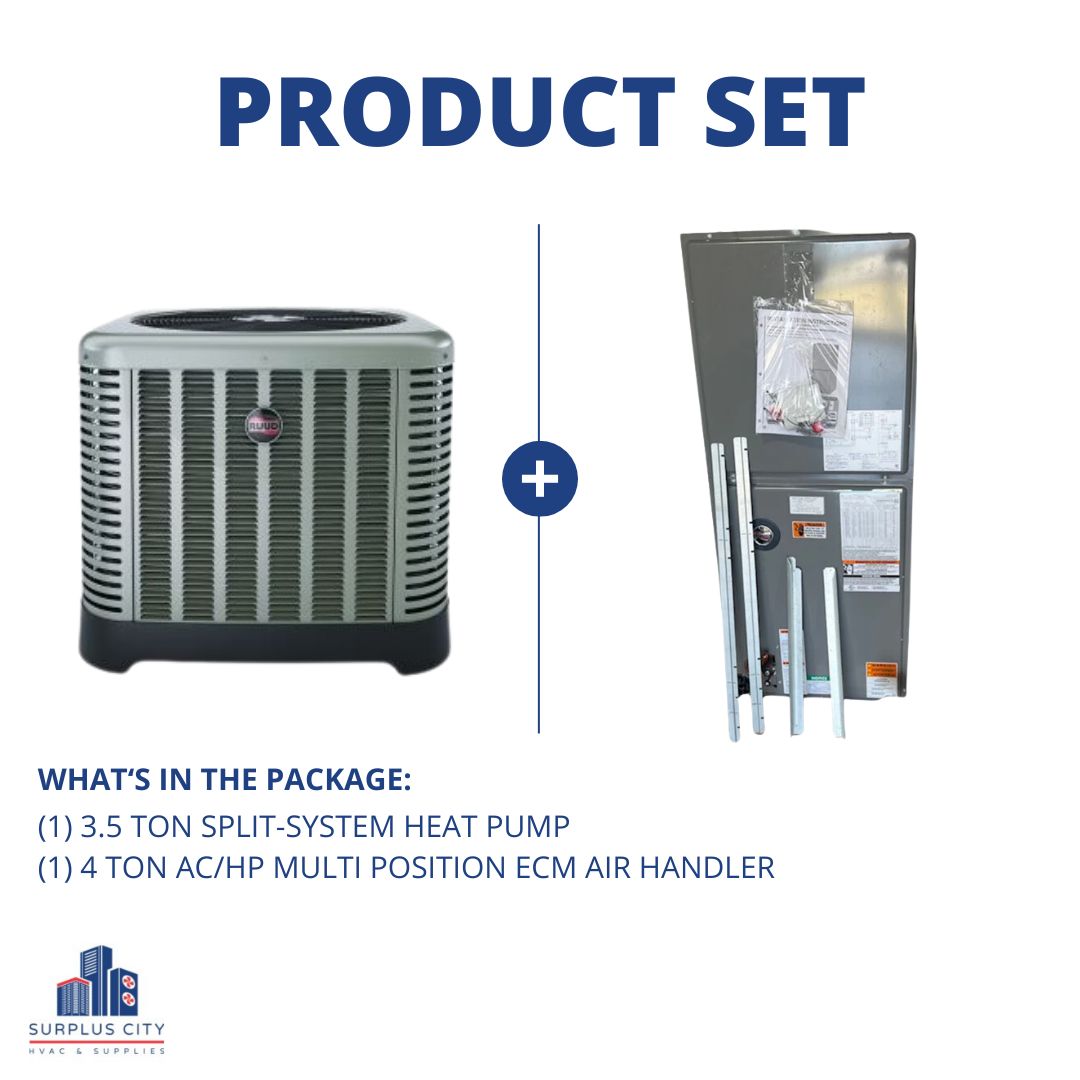 3.5 TON 14 SEER HEAT PUMP AND 4 TON AIR HANDLER, 208-230/60/1