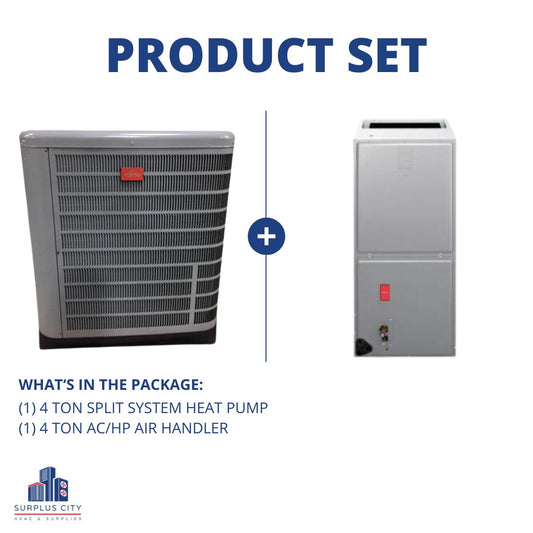 4 TON 15 SEER HEAT PUMP AND 4 TON AIR HANDLER, 208-230/60/1 