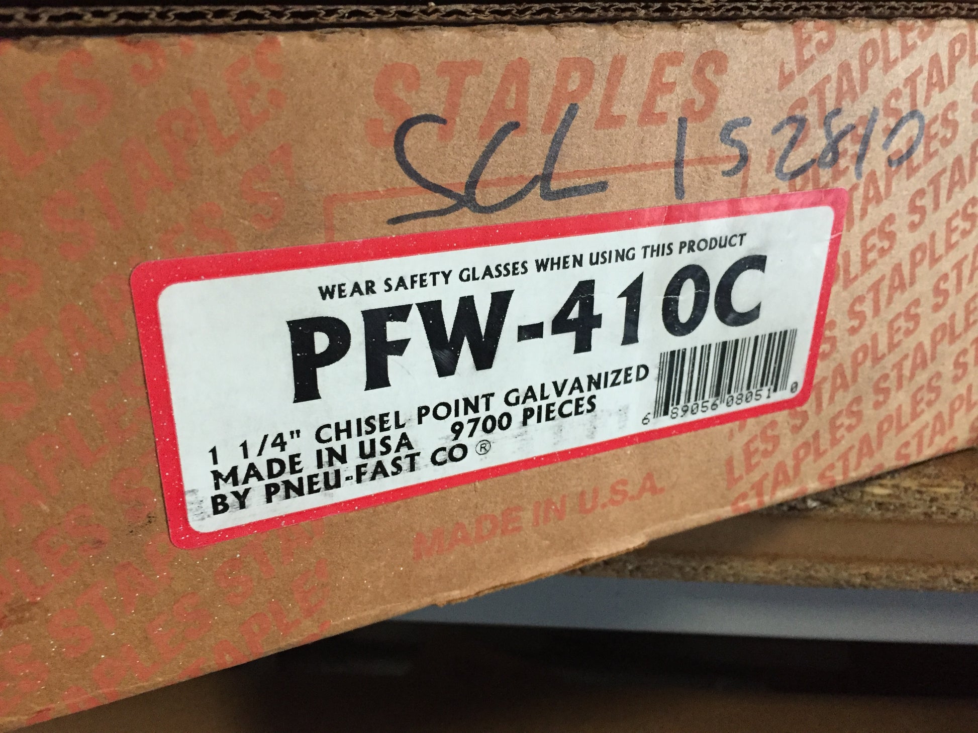 1" W x 1 1/4" L CHISEL POINT STAPLE, 9700 PER BOX