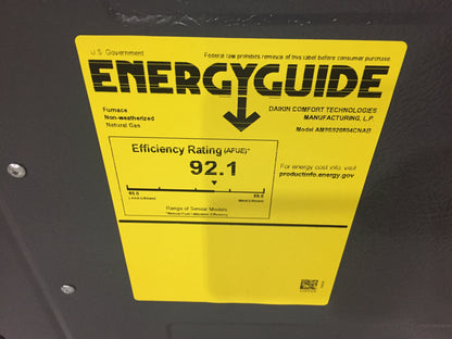 80,000 BTU SINGLE STAGE UPFLOW/HORIZONTAL ECM MULTI SPEED GAS FURNACE 92% AFUE 115/60/1 CFM: 1600