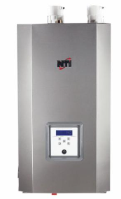 138,000 BTU WALL MOUNTED MODULATING BOILER WITH 16 GALLON HOT WATER STORAGE TANK, 120/60/1, 95%