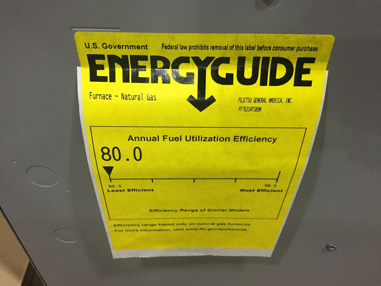 75000 BTU SINGLE-STAGE UPFLOW/HORIZONTAL ECM MULTI SPEED GAS FURNACE 80% AFUE 115/60/1 CFM: 1608