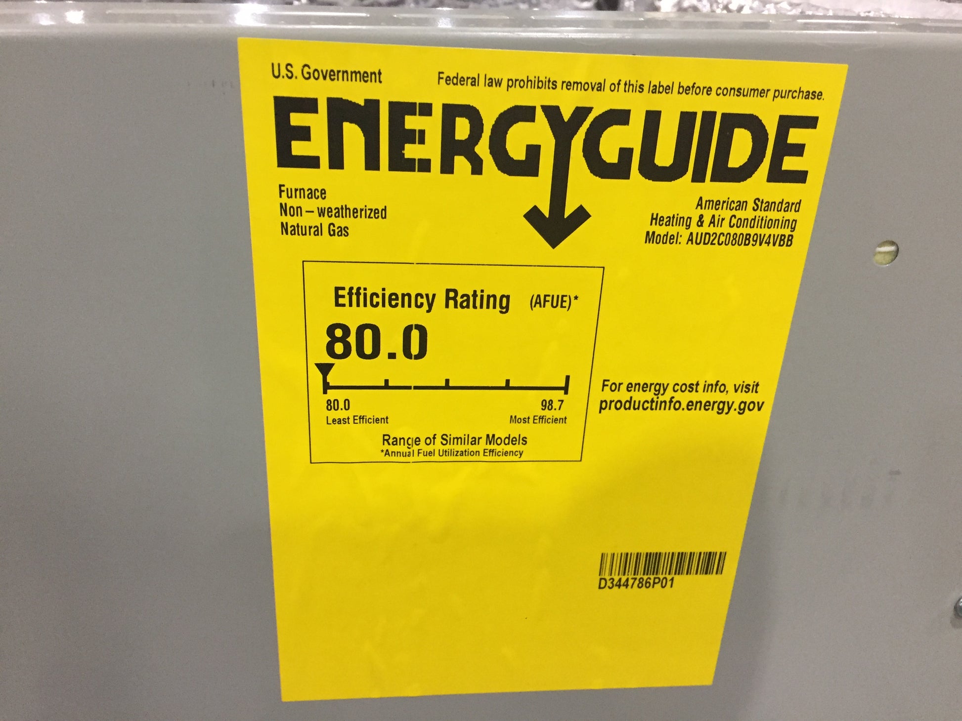 80,000 BTU TWO-STAGE UPFLOW/HORIZONTAL ECM VARIABLE SPEED GAS FURNACE 80% AFUE 115/60/1 CFM: 1810