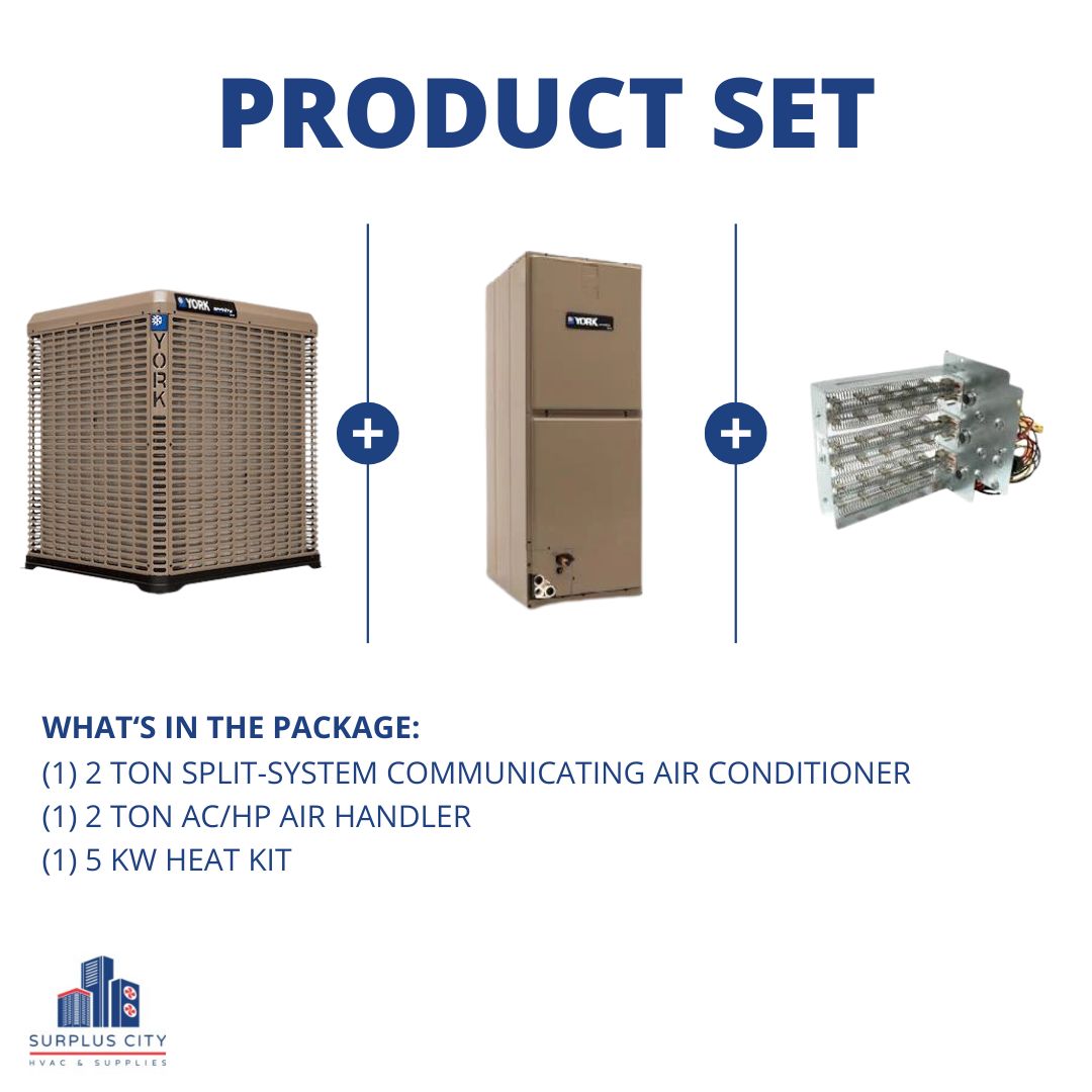 2 TON 20 SEER COMMUNCATING AIR CONDTIONER AND 2 TON COMMUNICATING AIR HANDLER WITH 5 KW HEAT KIT, 208-230/60/1