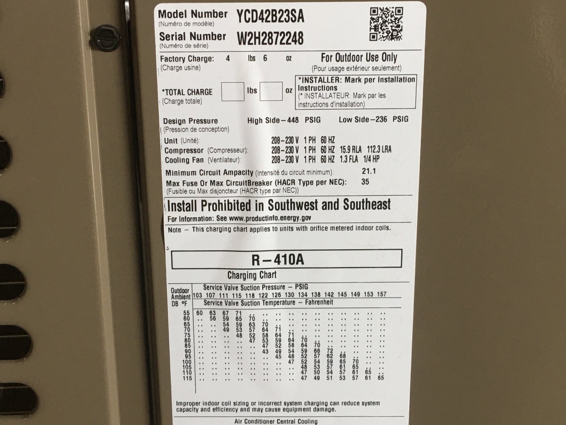 3 1/2 TON "LX" SERIES SPLIT-SYSTEM AIR CONDITIONER, 13 SEER  208-230/60/1  R-410A