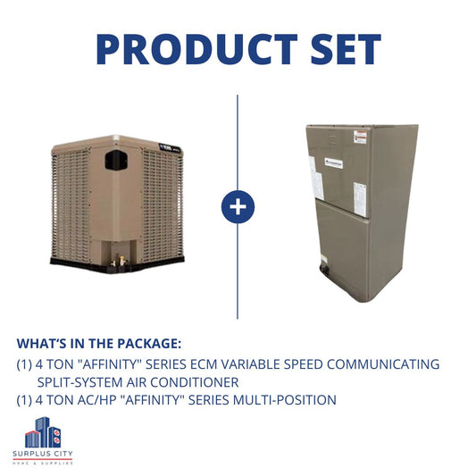 4 TON 20 SEER COMMUNICATING AIR CONDITIONER AND 4 TON COMMUNICATING AIR HANDLER, 208-230/60/1