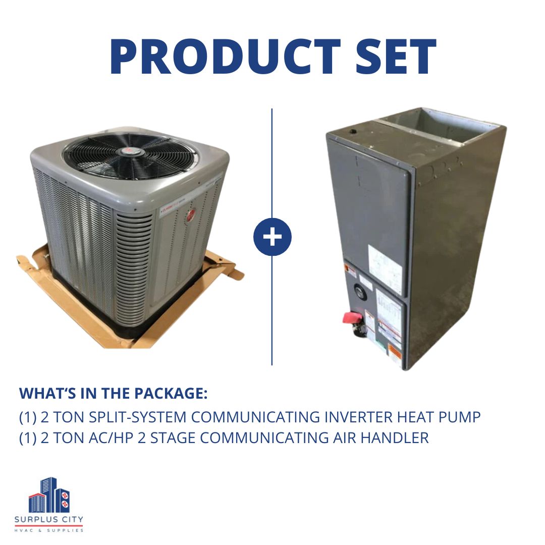 2 TON 18.5 SEER COMMUNICATING HEAT PUMP AND 2 TON COMMUNICATING AIR HANDLER, 208-230/60/1