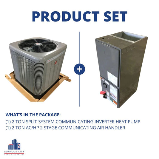 2 TON 18.5 SEER COMMUNICATING HEAT PUMP AND 2 TON COMMUNICATING AIR HANDLER, 208-230/60/1