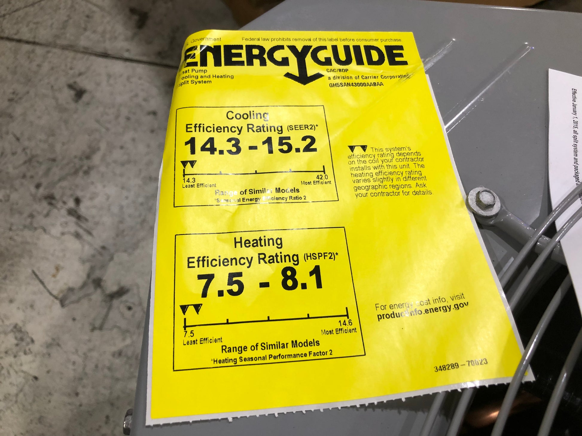 2.5 TON SPLIT-SYSTEM HEAT PUMP 208-230/60/1 R410A 15.2 SEER2