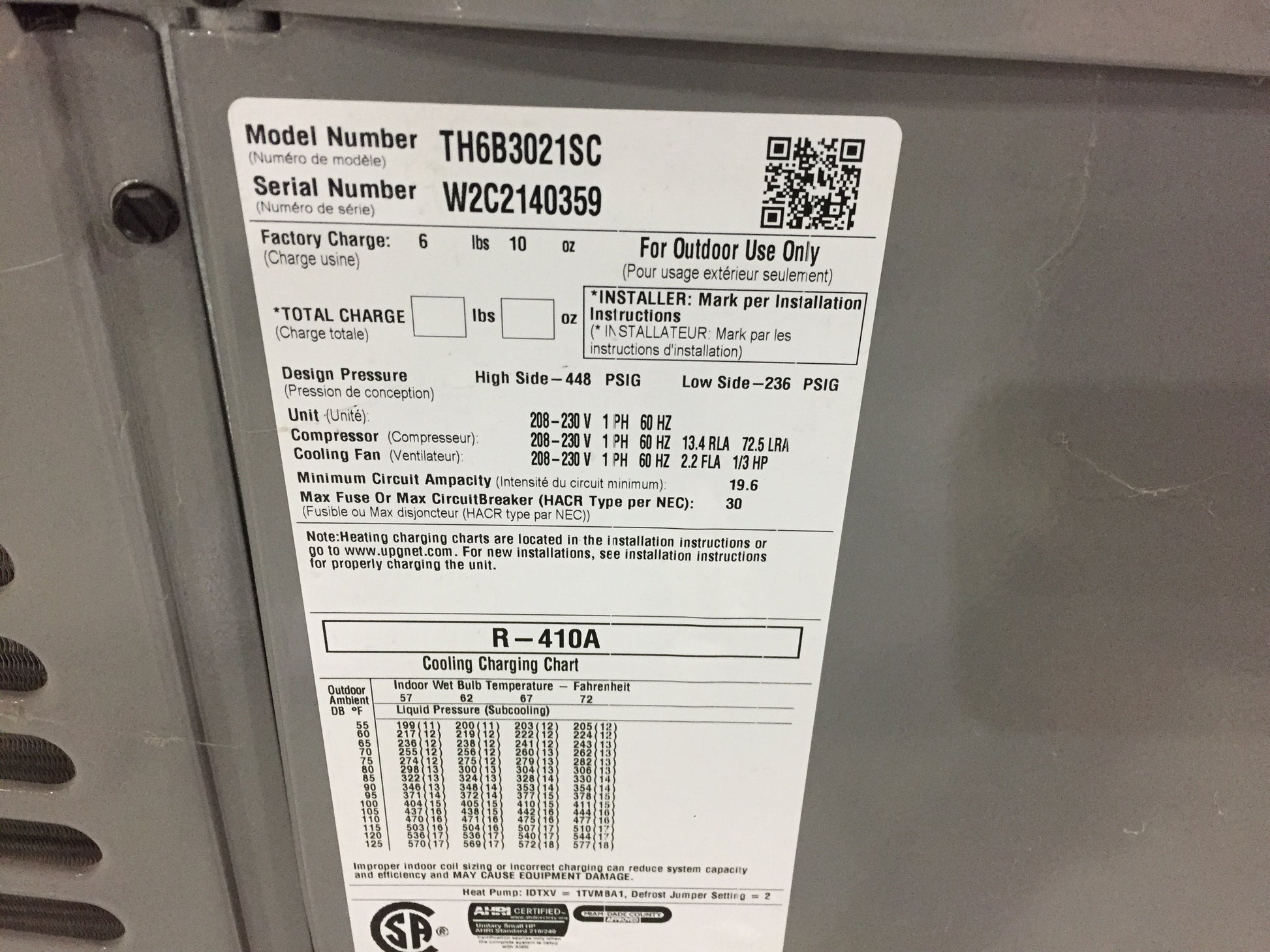 2.5 TON SPLIT-SYSTEM  HEAT PUMP 208-230/60/1 R410A 16 SEER