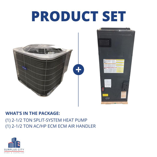 2.5 Ton 15.2 SEER2 Heat Pump and 2.5 Ton Air Handler, 208-230/60/1