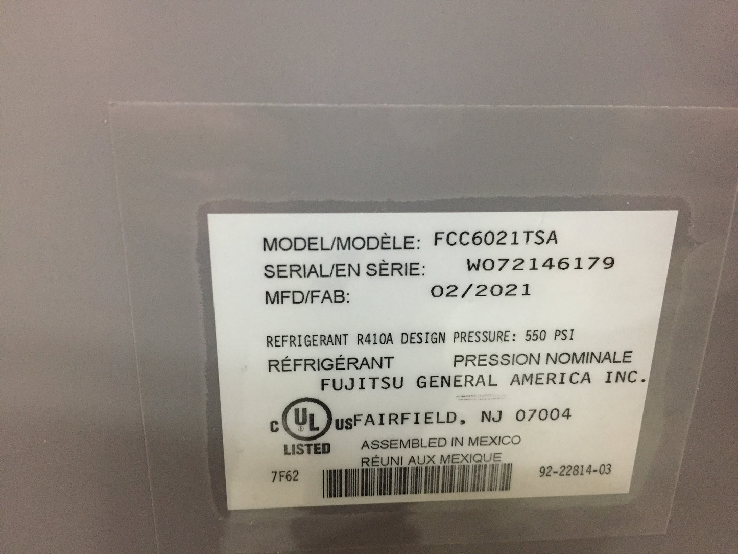 5 Ton AC/HP Multiposition Cased ''A'' Coil, R410A CFM 1900