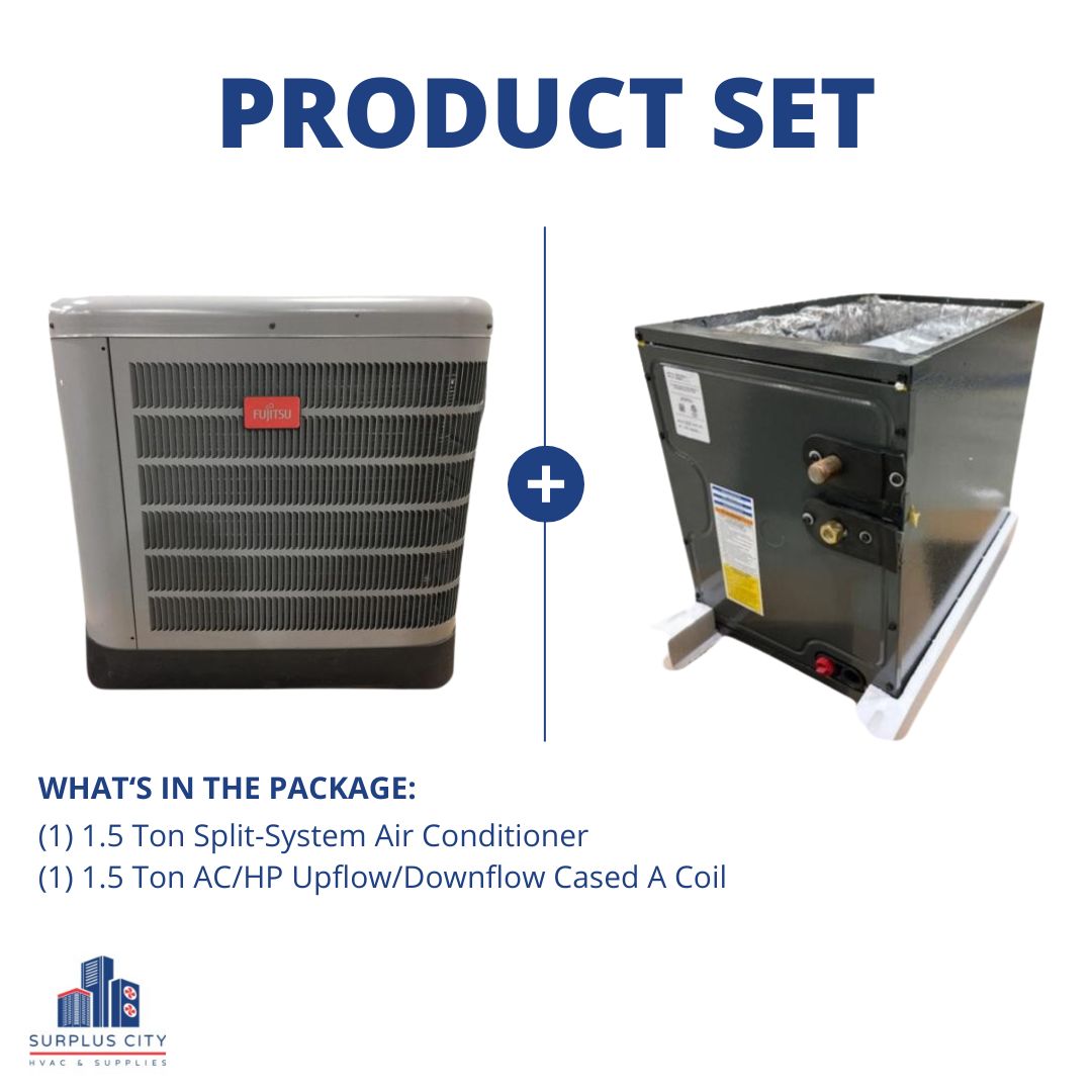 1.5 Ton 14 SEER Air Conditioner and 1.5 Ton Evaporator Coil, 208-230/60/1, R-410A