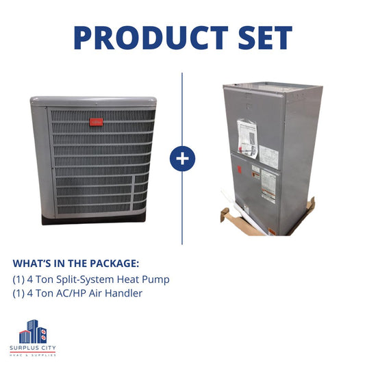 4 Ton 15 SEER Heat Pump and 4 Ton Multiposition Air Handler, 208-230/60/1