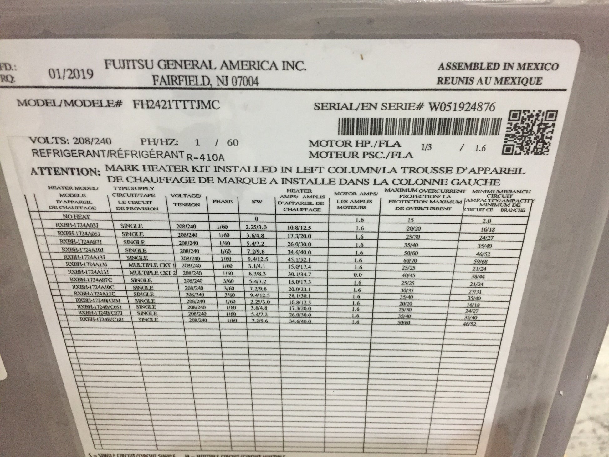 2 Ton AC/HP Communicating ECM Air Handler 208-230/60/1 R-410A CFM 900