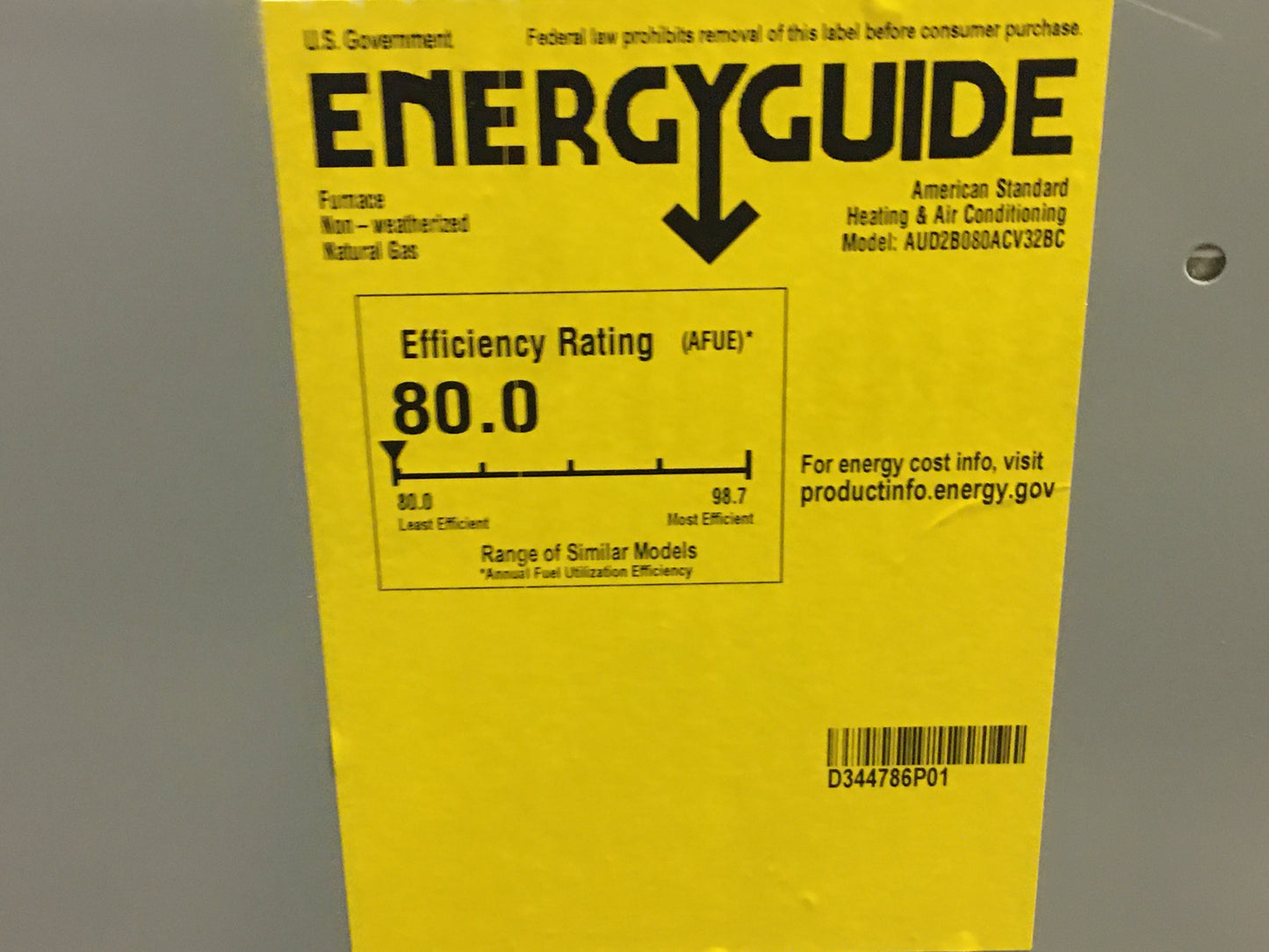 80,000 BTU Two-Stage Upflow/Horizontal ECM Communicating Gas Furnace 80% 115/60/1 CFM: 1200