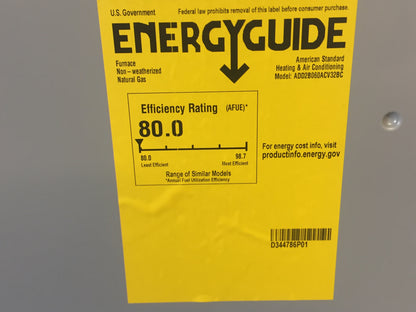 60000 BTU Two-Stage Downflow/Horizontal ECM Communicating Gas Furnace 80% 115/60/1 CFM: 1200