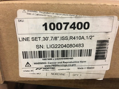 3/8" X 7/8" X 1/2" X 30' FT QUICK CONNECT PRE-CHARGED R-410A LINE SET