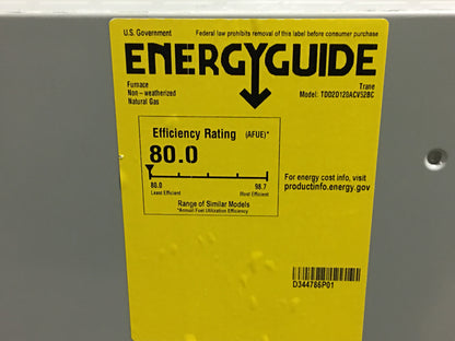 120,000 BTU Two-Stage Downflow/Horizontal ECM Communicating Gas Furnace 80% 115/60/1 CFM: 2000