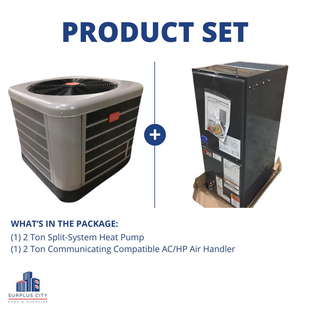 2 Ton 14 Seer Heat Pump and 2 Ton Air Handler, 208-230/60/1 R-410A