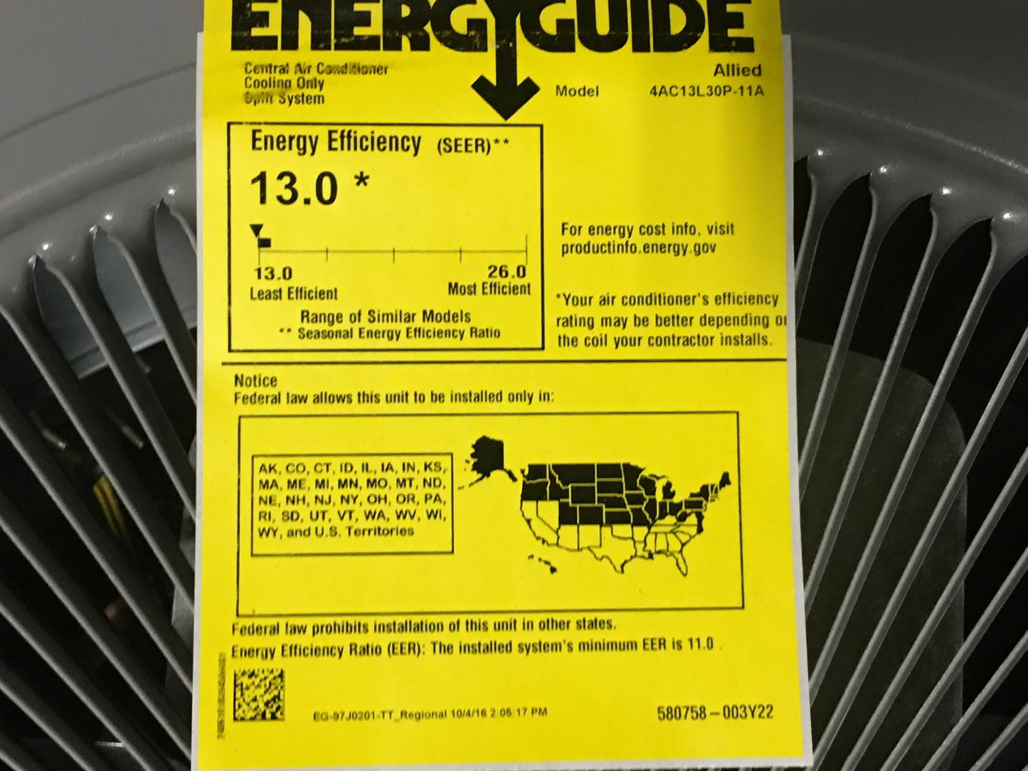 2.5 Ton Split-System Air Conditioner 208-230/60/1 R410A 13 SEER