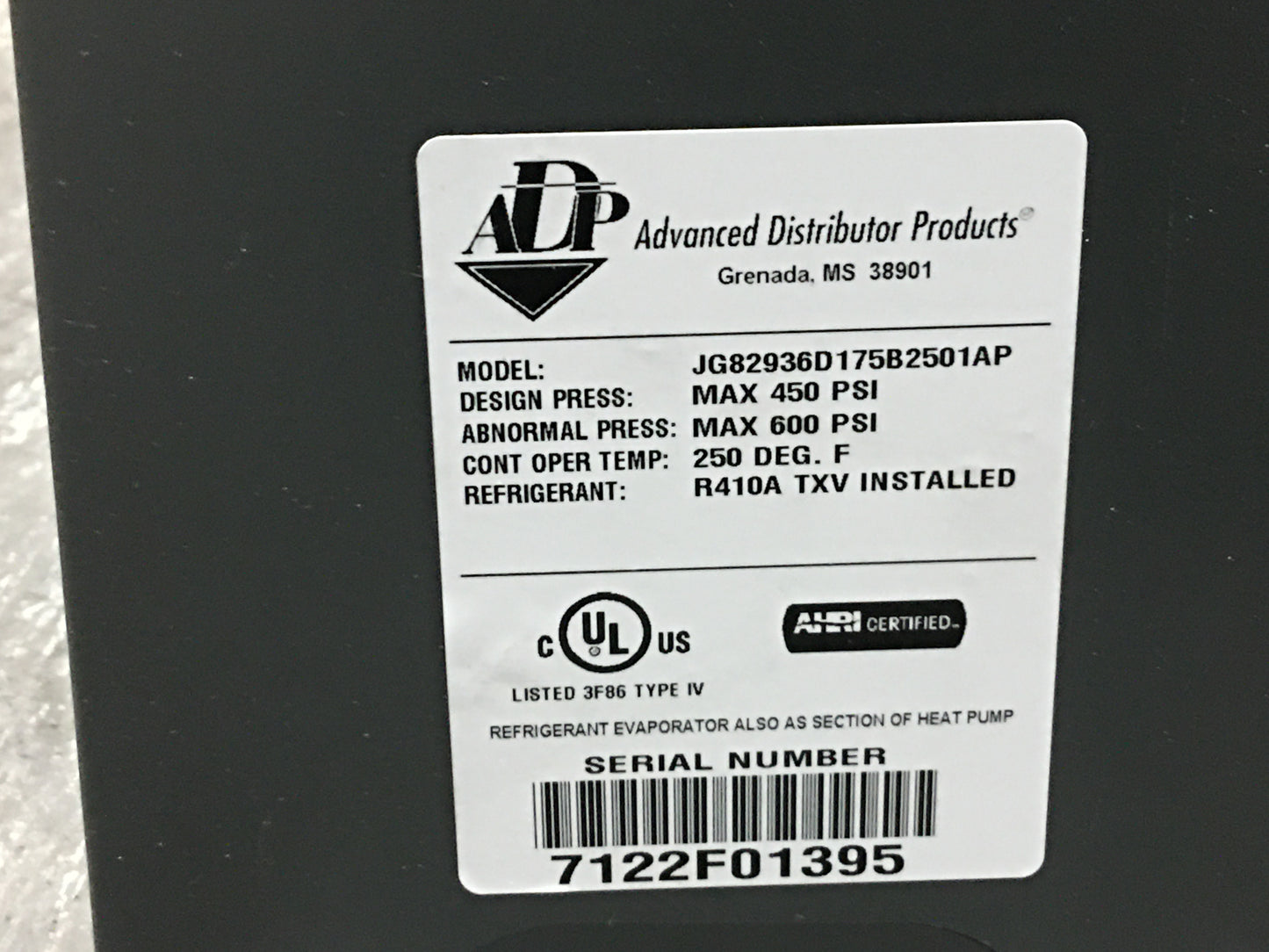 3 Ton AC/HP Upflow/Downflow Cased A Coil, R410A CFM 1200