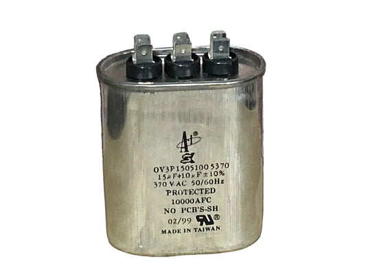 370 Vac, 15+10MFD 50/60 Hz, Oval Capacitor