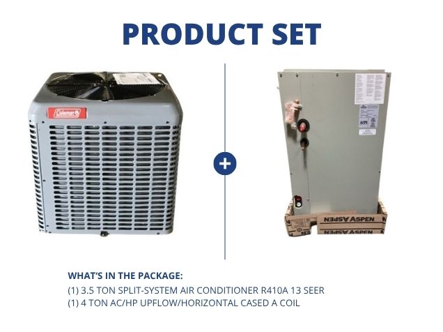 3.5 Ton Split-System Air Conditioner R410A 13 SEER with 4 Ton AC/HP Upflow/Horizontal Cased A Coil