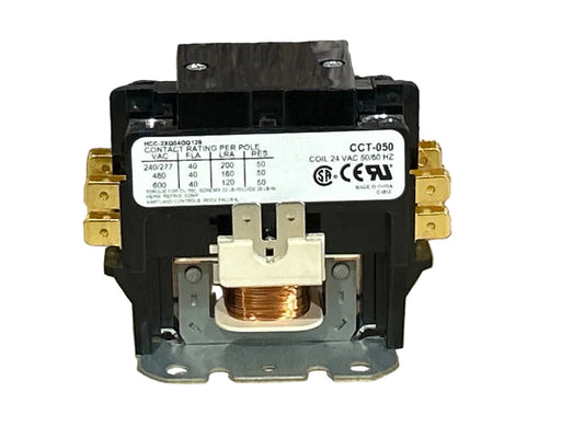 24 V, 50/60 Hz, 40 Amps 2 Pole Contactor