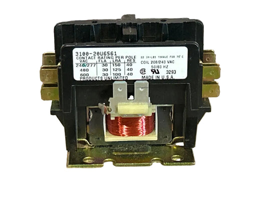 208/240 V, 50/60 Hz, 30 Amps 2 Pole Contactor