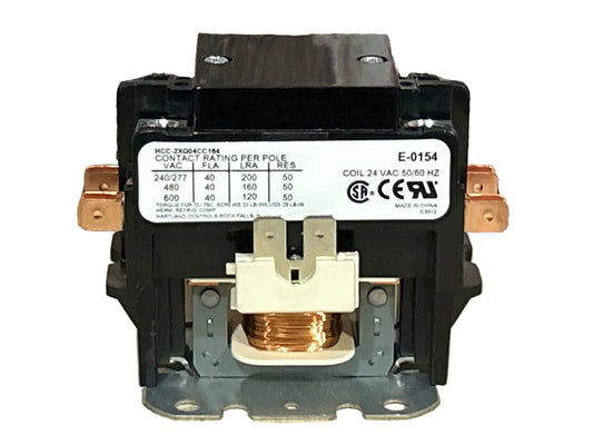 24 V, 50/60 Hz, 40 Amps 2 Pole Contactor