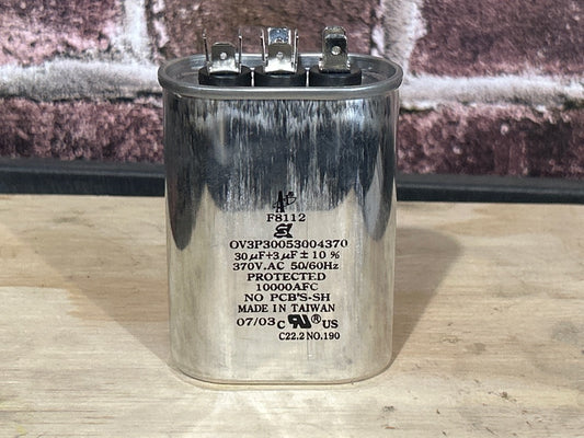 370 Vac, 30+3MFD 50/60 Hz, Round Capacitor