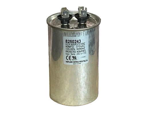370 Vac, 80MFD 50/60 Hz, Round Capacitor