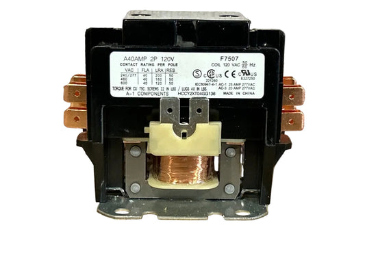 120 V, 50/60 Hz, 40 Amps 2 Pole Contactor