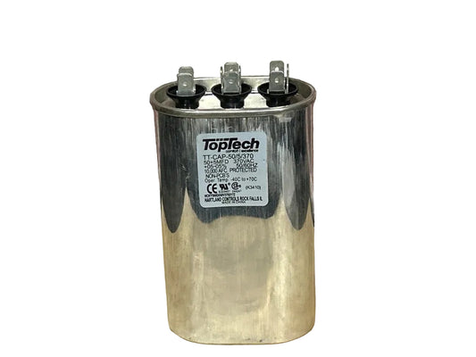 370 Vac, 50+5MFD 50/60 Hz, Oval Capacitor