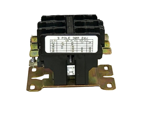 24 V, 50/60 Hz, 30 Amps 3 Pole Contactor