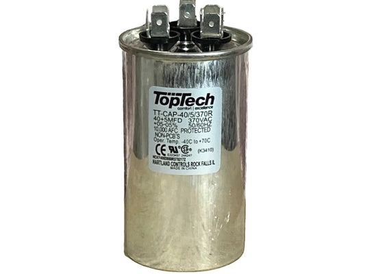 370 Vac, 40+5MFD 50/60 Hz, Round Capacitor