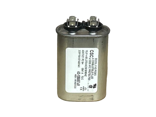 370 Vac, 15MFD 50/60 Hz, Oval Capacitor