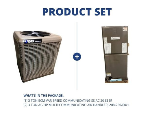 3 Ton 20 Seer Communicating Air Conditioner And 3 Ton Communicating Air Handler, 208-230/60/1