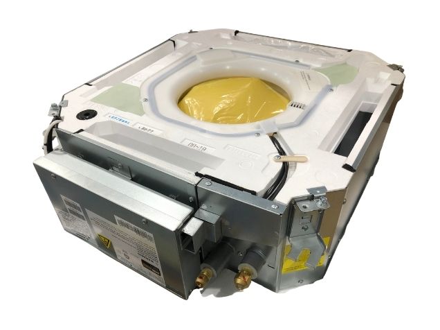 Minisplit multizona sin conductos, 12 000 Btu, aire acondicionado/HP, para interiores, con serpentín tipo casete, 22 SEER, 208-230/60/1 R-410A