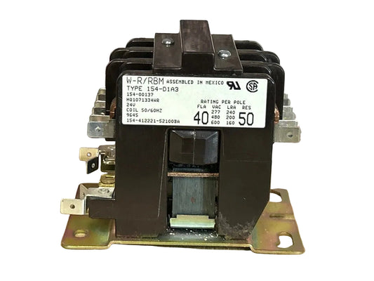 24 V, 50/60 Hz, 40 Amps 3 Pole Contactor